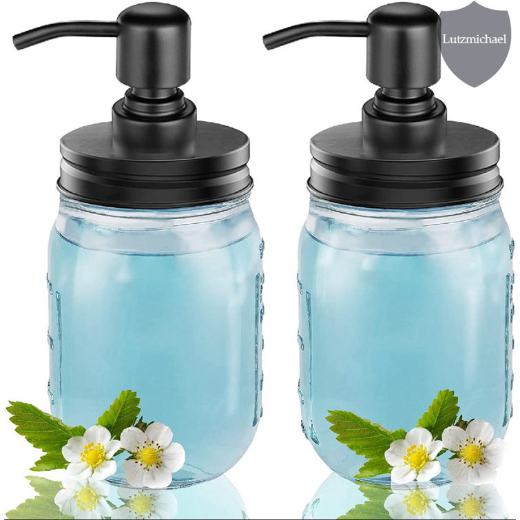 Red Barrel Studio® 2Pack Mason Jar Soap Dispenser 16 Oz Thick Clear
